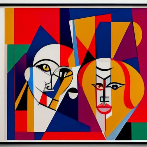 Abstract Cubist Portrait: Dune's Paul and Jessica