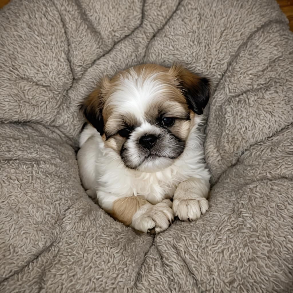 Sleeping Shi-Tzu Puppy: A Peaceful Moment