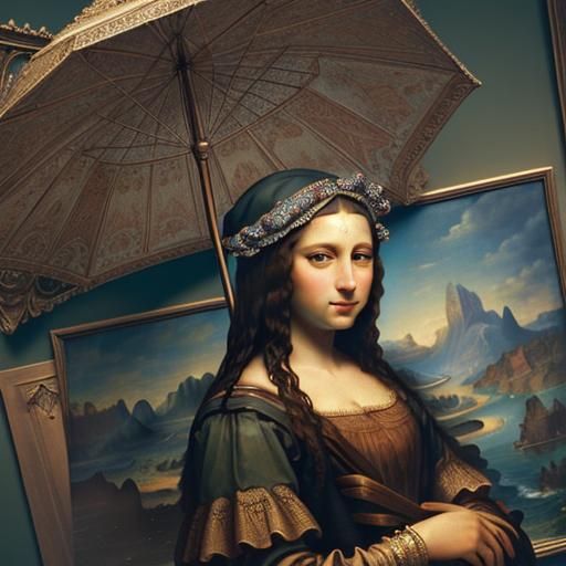Photorealistic 3D Rendering of the Mona Lisa