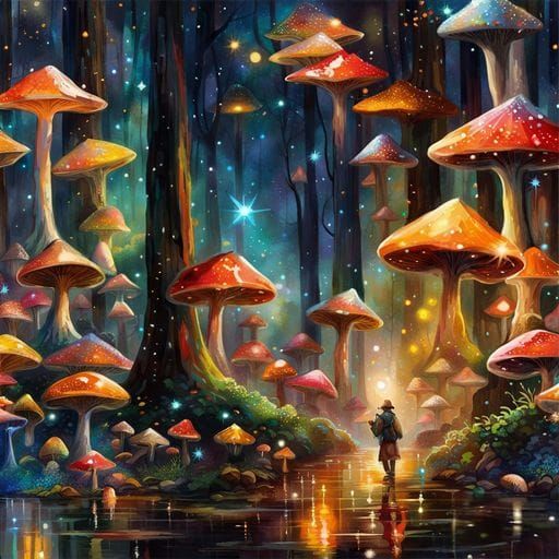 Glowing Mushroom Forest: A Bioluminescent Dreamscape