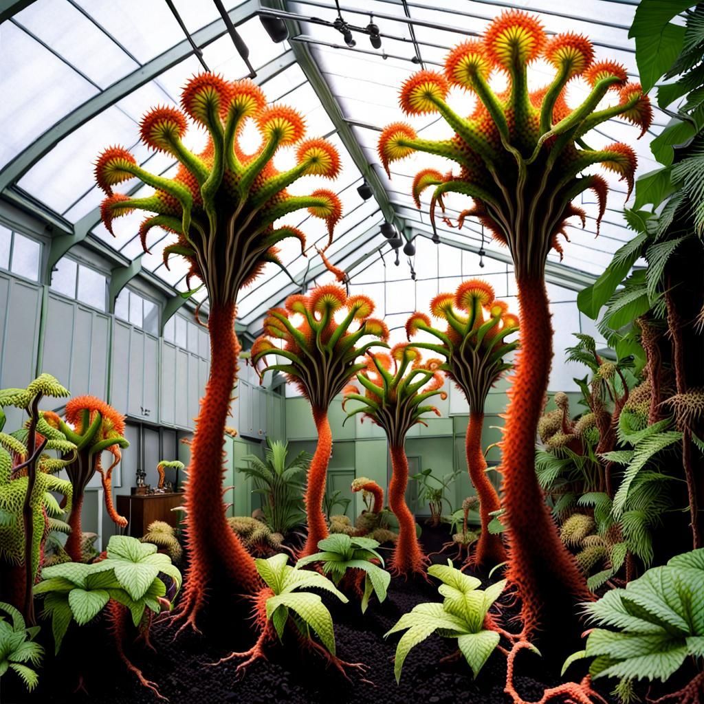 Menacing Alien Triffids Generated by AI