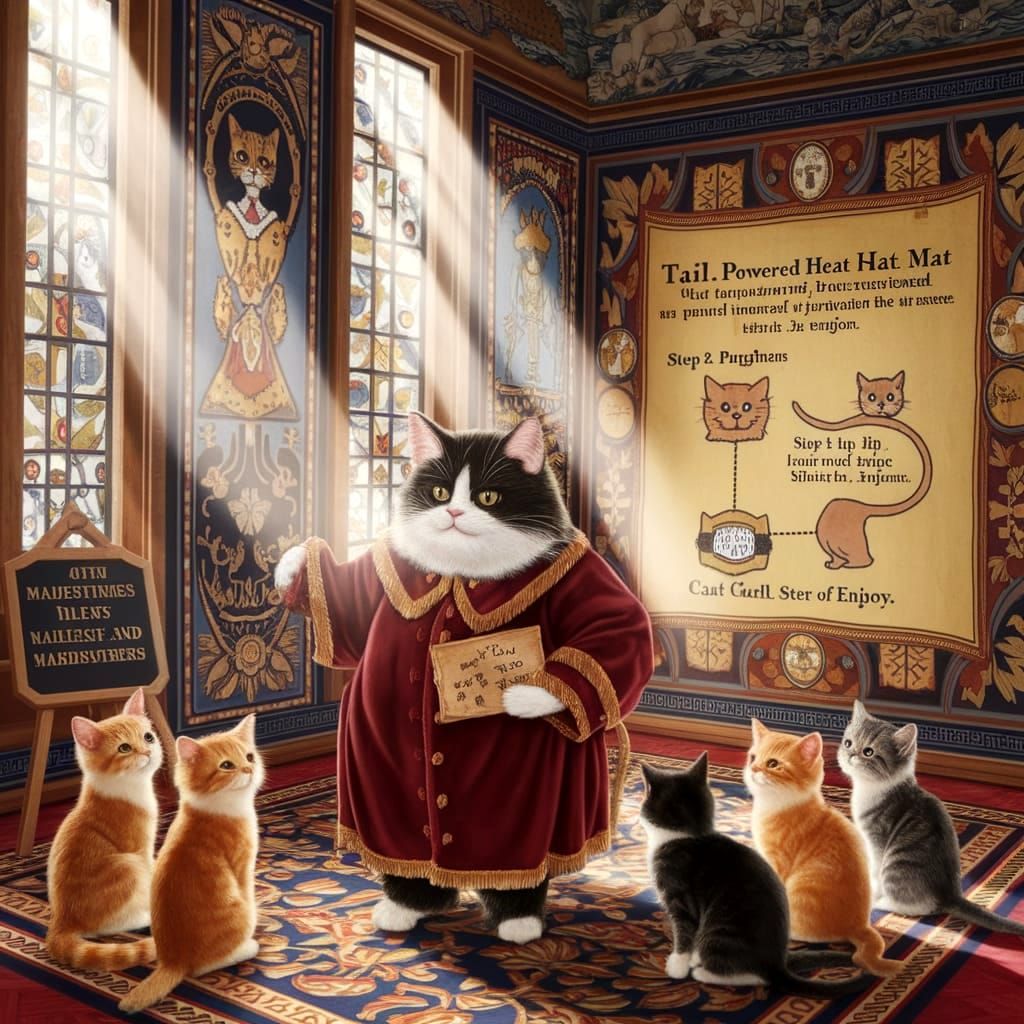 The inventor explains how his "Tail powered heat hat mat" works and they love the idea