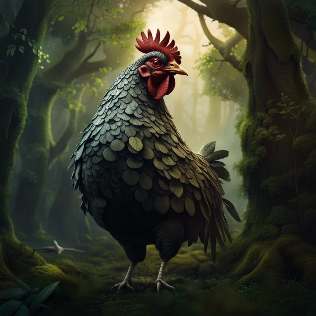 Giant Leafy Chicken Tree Hiding in Woods