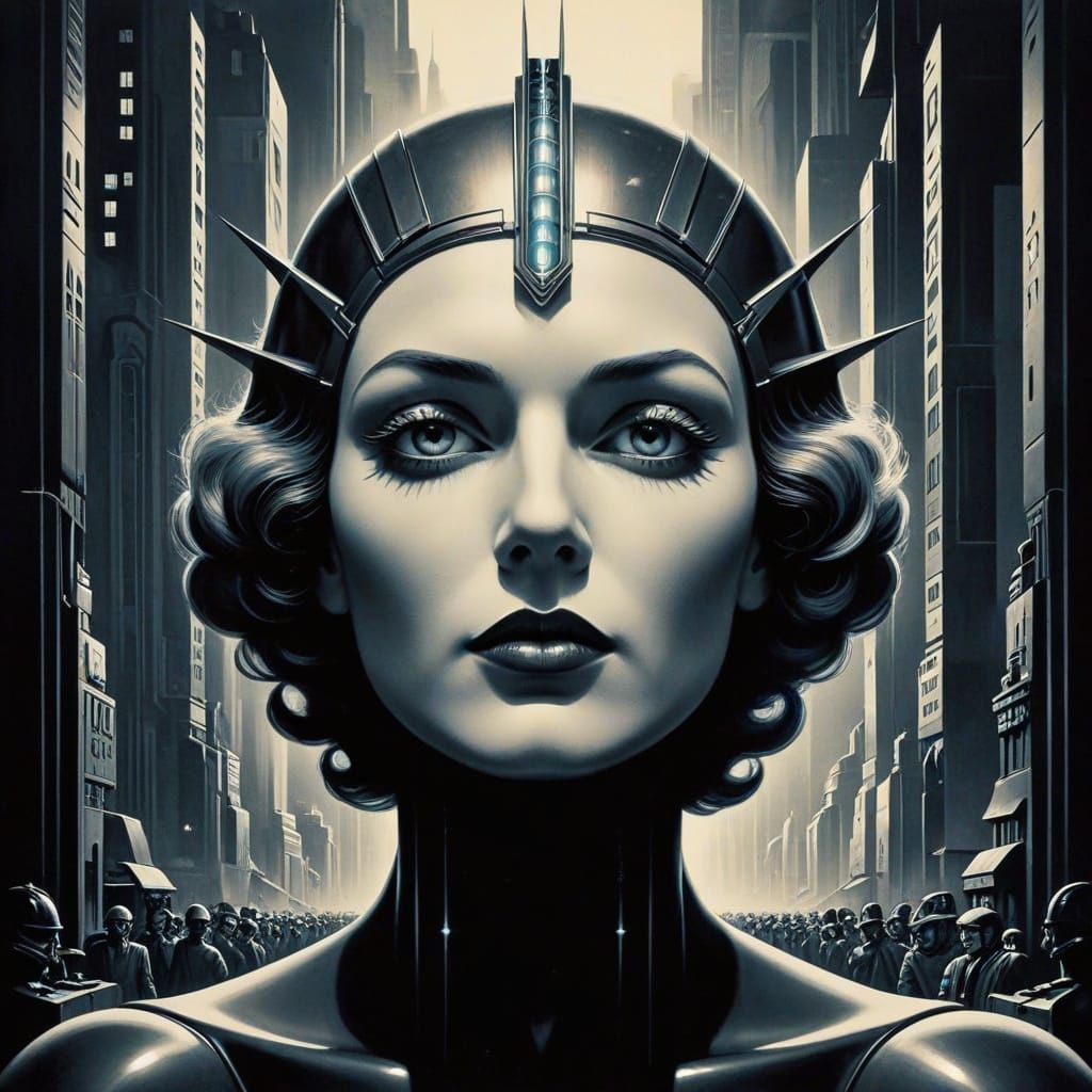 Retro Art Deco Metropolis Movie Poster