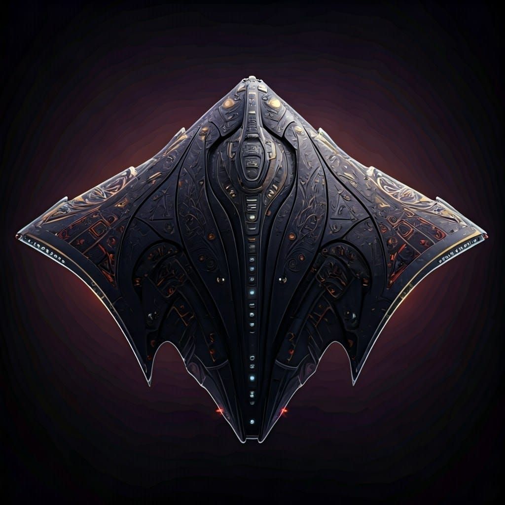 Sleek, Hyper-Advanced Starship Soars Through Cosmic Void