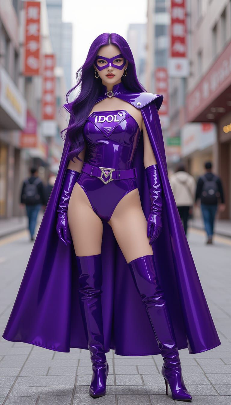 Superhero Idol Model in Purple Krypton Suit