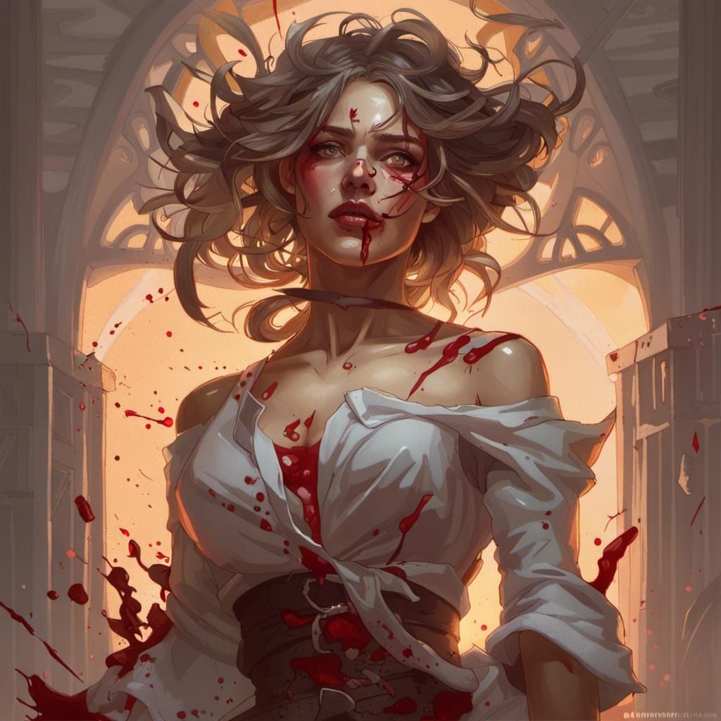 Tortured Woman Portrait: Hyperdetailed Digital Art