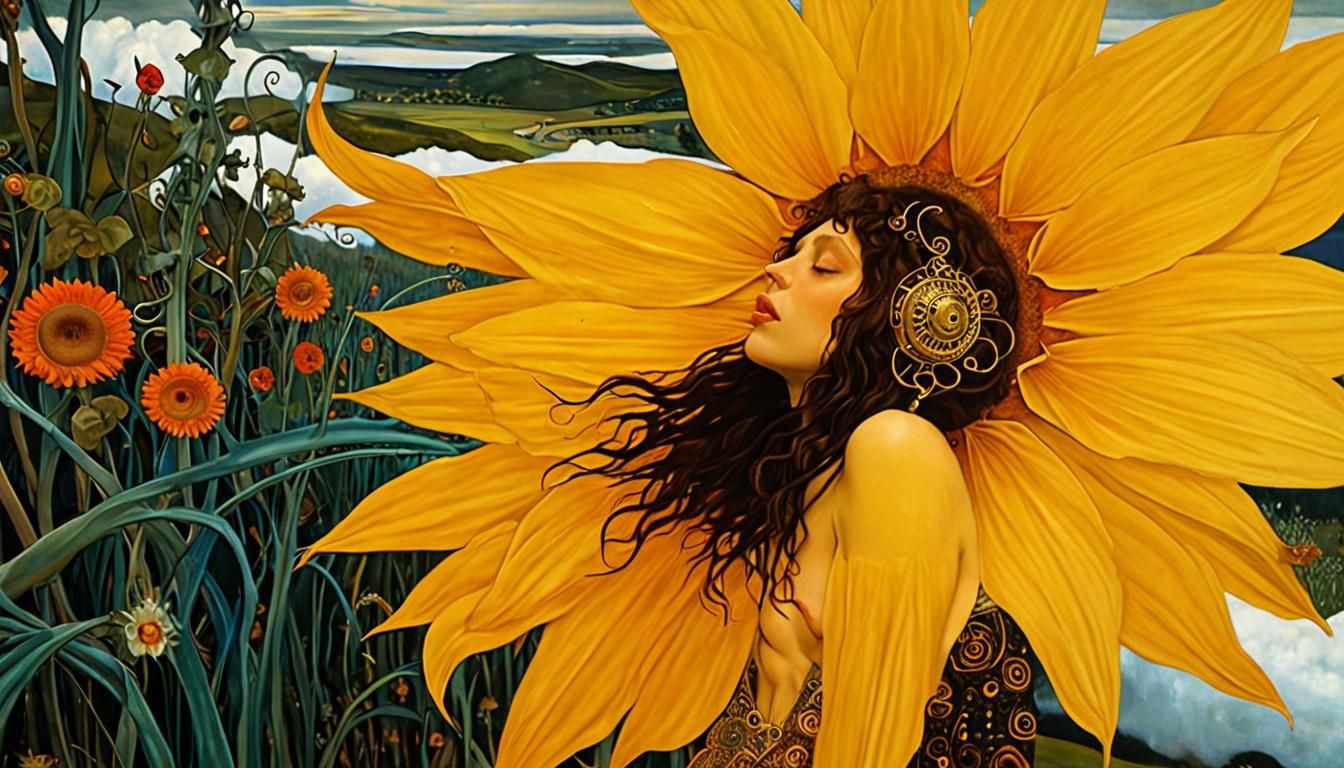Sunflower Queen in Post-Apocalyptic Wonderland