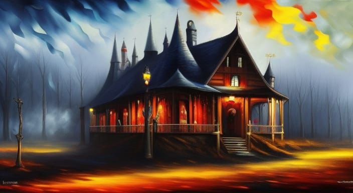 Sinister Dark Fantasy Circus in Horror Style