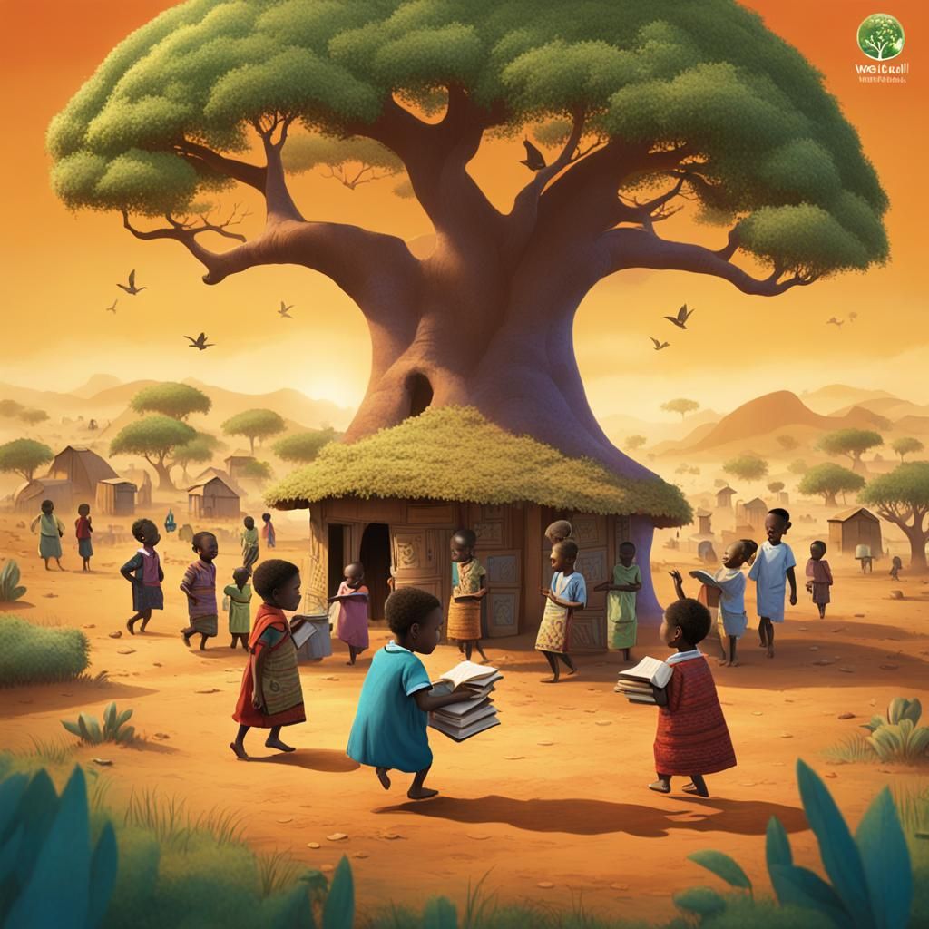 African Village Celebrates World Book Day: 3D Animation
