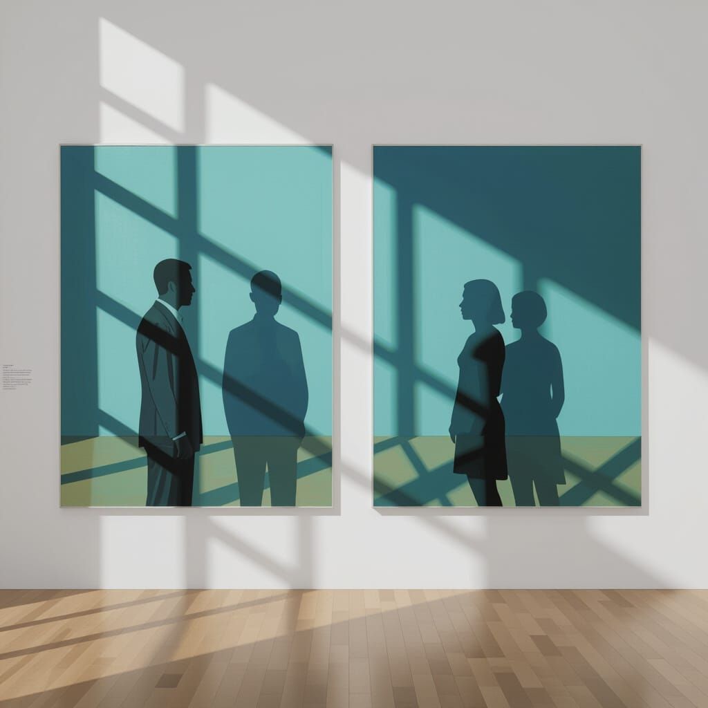 Abstract Shadows Meet in Museum Sunlight