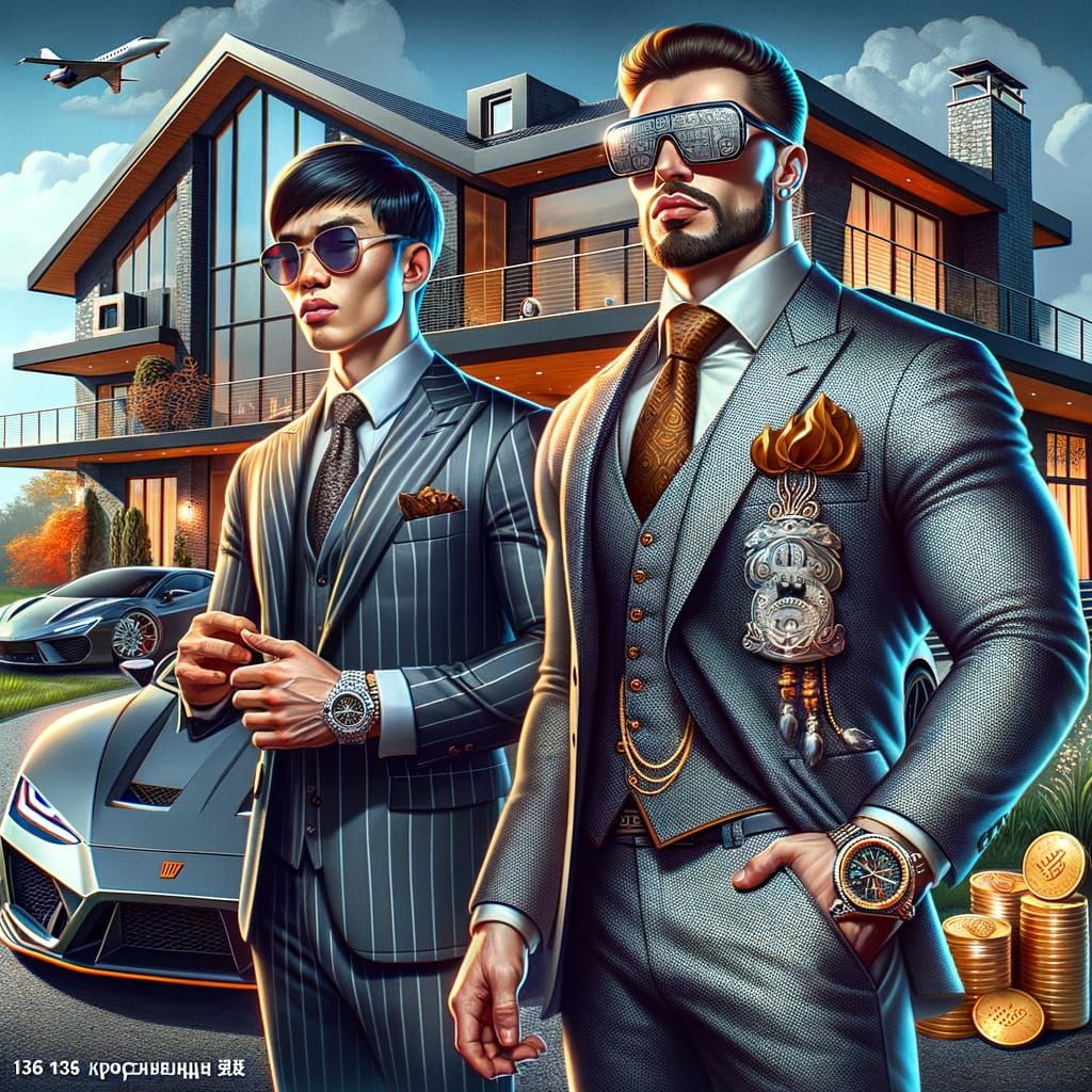 Affluent Businessman and Soccer Star in Luxury Settings