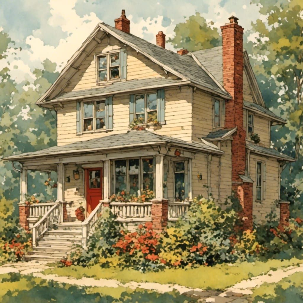 Vintage Poster of a Sears and Roebuck Kit Home