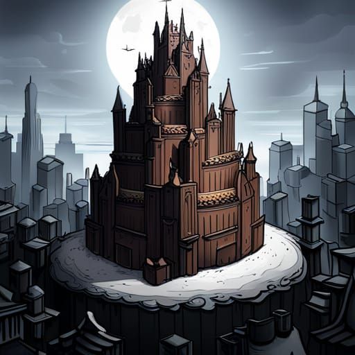 Gothic Chocolate Cake in Gotham, Burtonesque Style