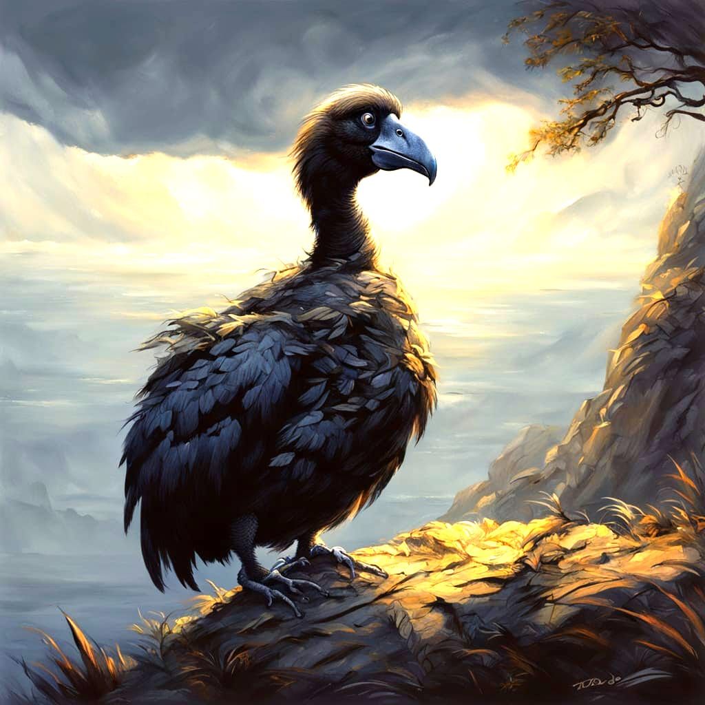 Dodo Bird on Cliff in Sinister Style