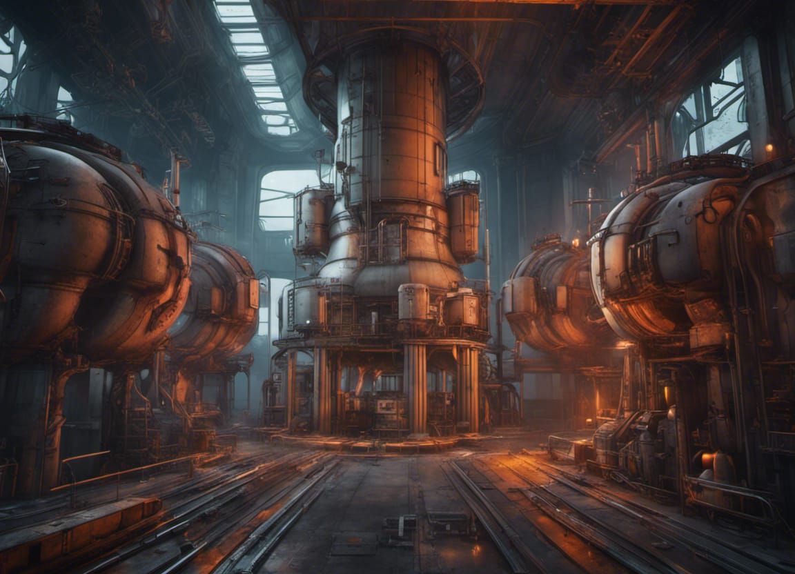 Detailed Matte Painting of Nuclear Reactor