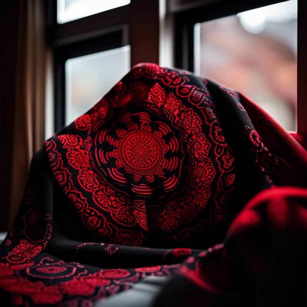 Red and Black Mandala Blanket Photograph