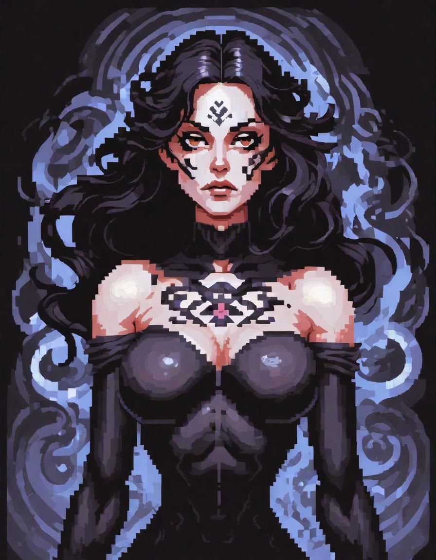 Demonic Pixel Art Necromancer Portrait