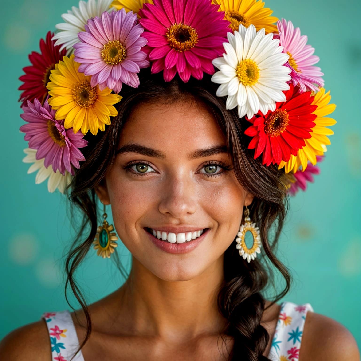 Surreal Close-up of Hawaiian Girl with Intricate Details