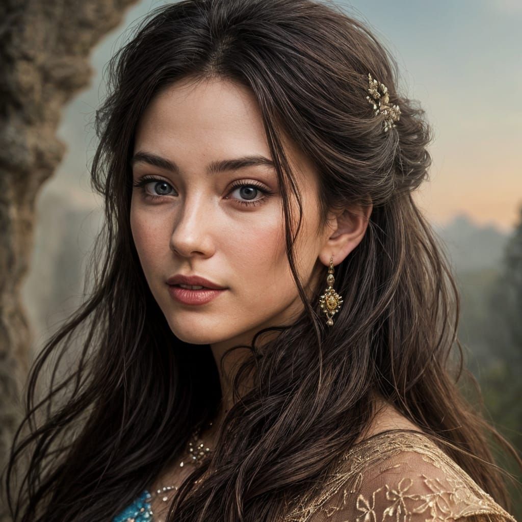 Hyperrealistic Portrait of a Smiling Beauty