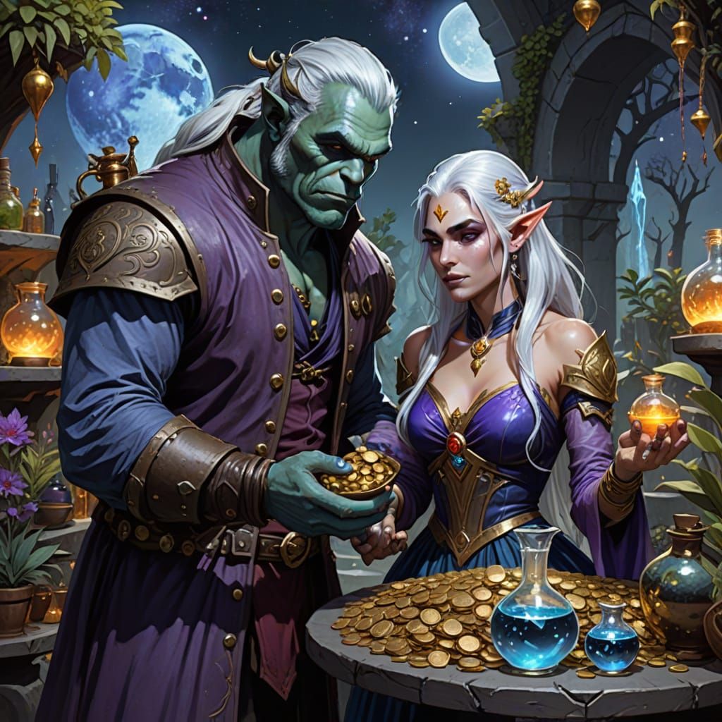 Fantasy Alchemist Scene in Medieval Style