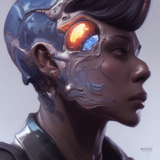 Soulful Portrait in Dynamic Lighting, Digital Art