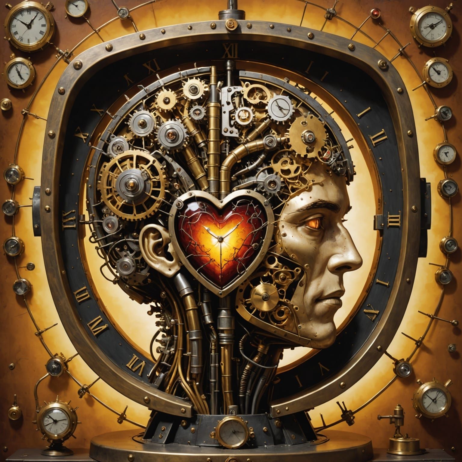 Steampunk Vision of a Heart-Shaped Billboard