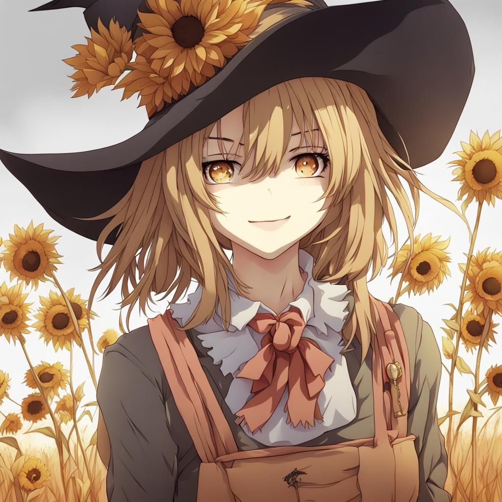 Anime Style Girl Scarecrow Illustration