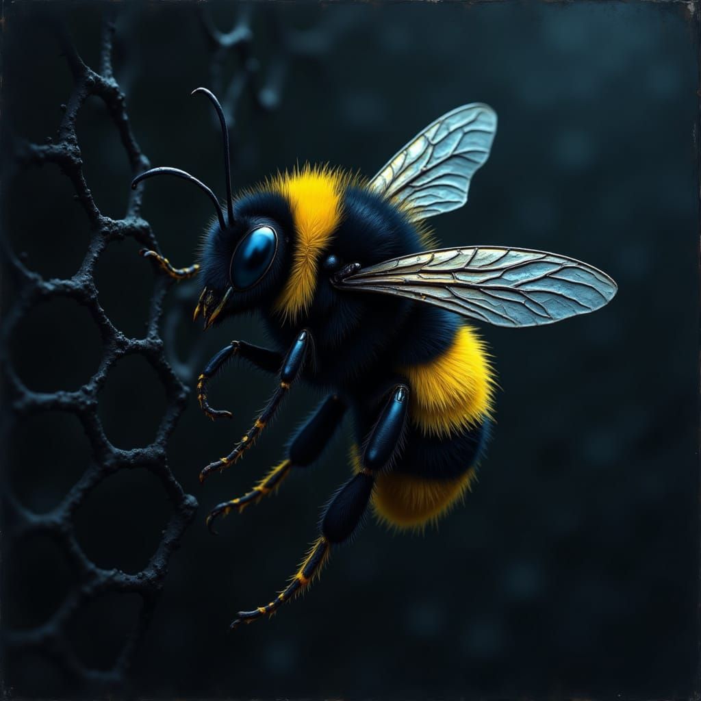 Gothic Bumblebee in Ominous Honeycomb