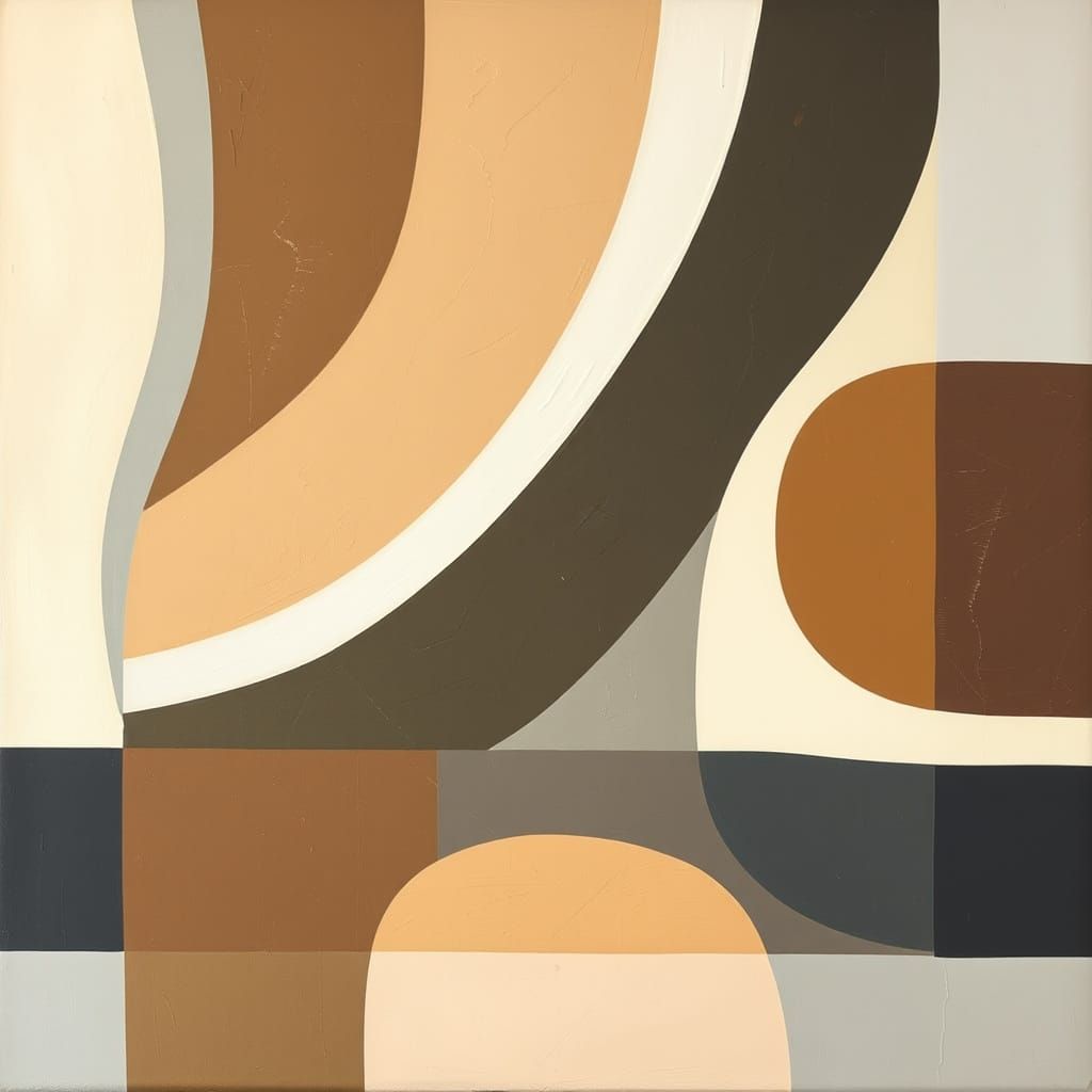 Abstract Geometric Shapes with Neon Accents in Acrylic