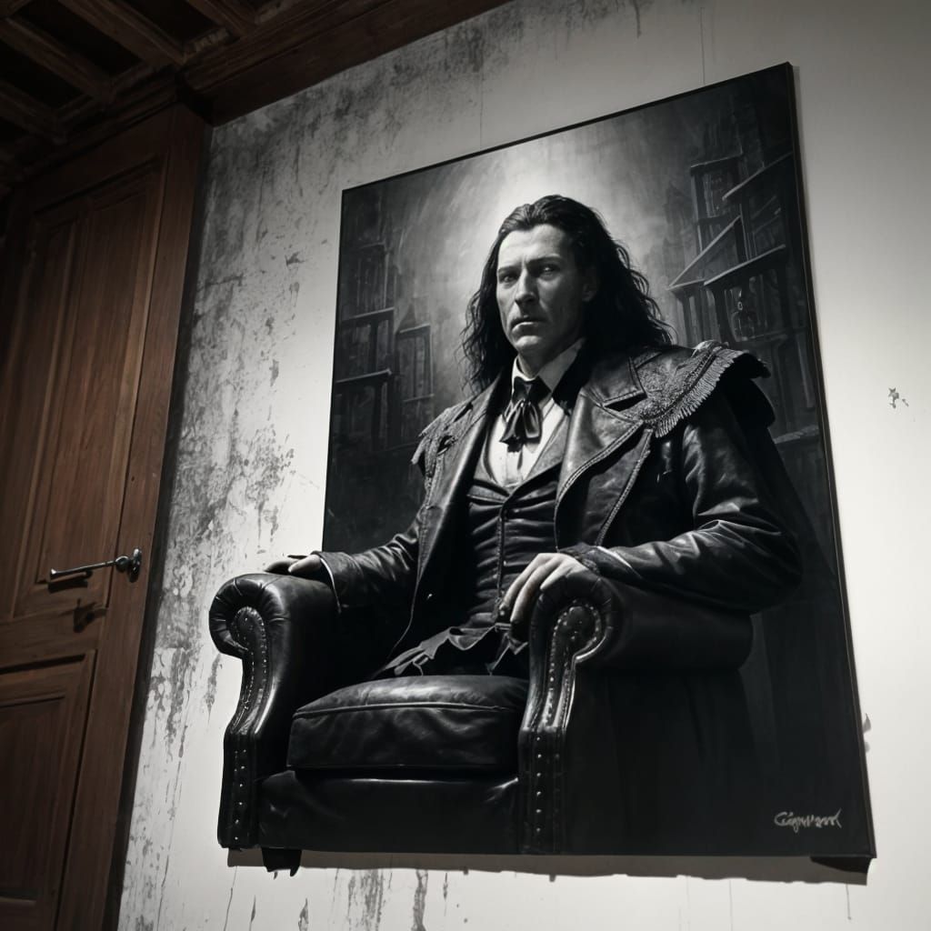 Disturbing Film Noir Stain Ascending the Wall