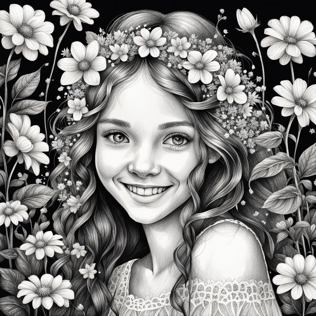 Monochrome Fairy Portrait in White Lace