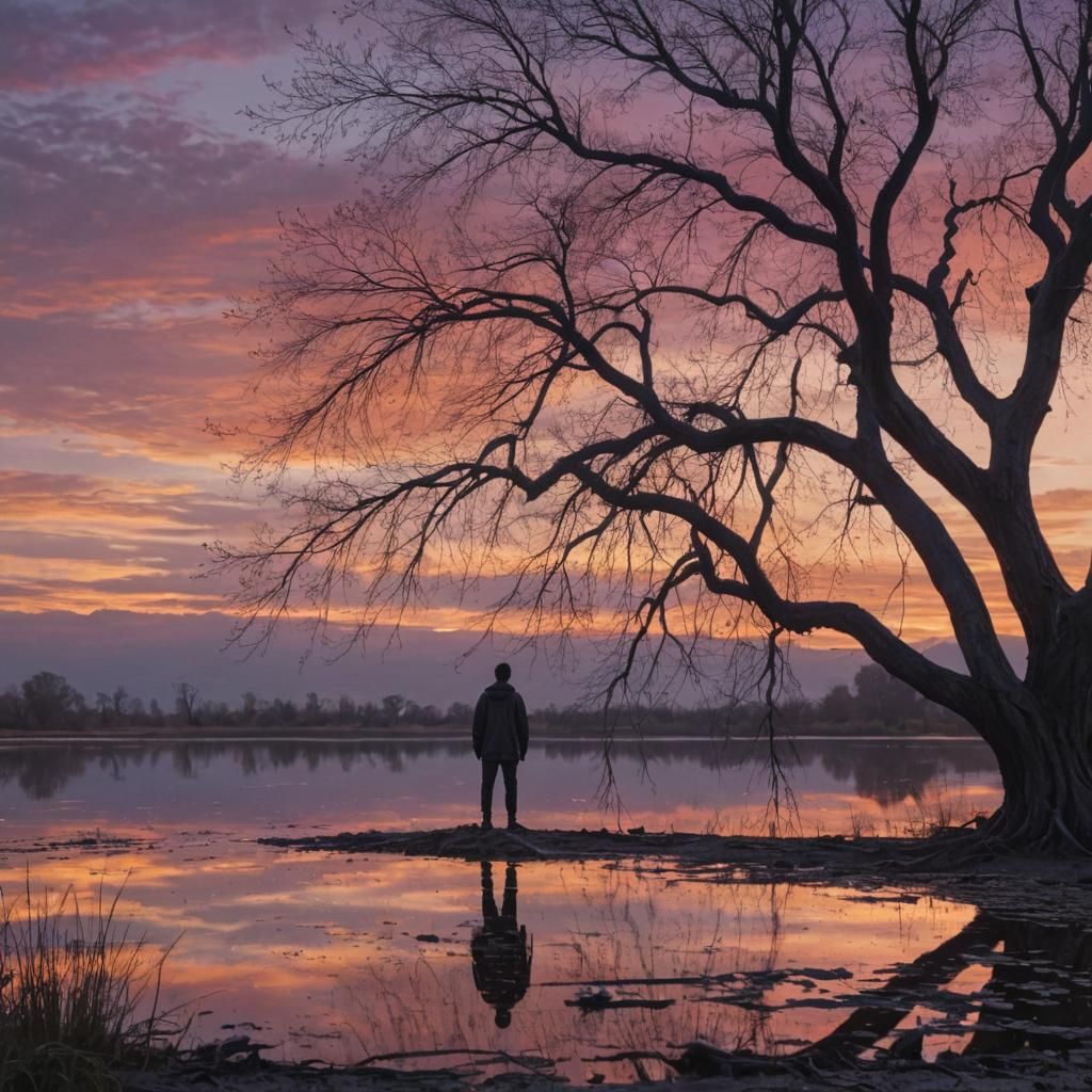 Sunset Pond: Cinematic Digital Matte Painting