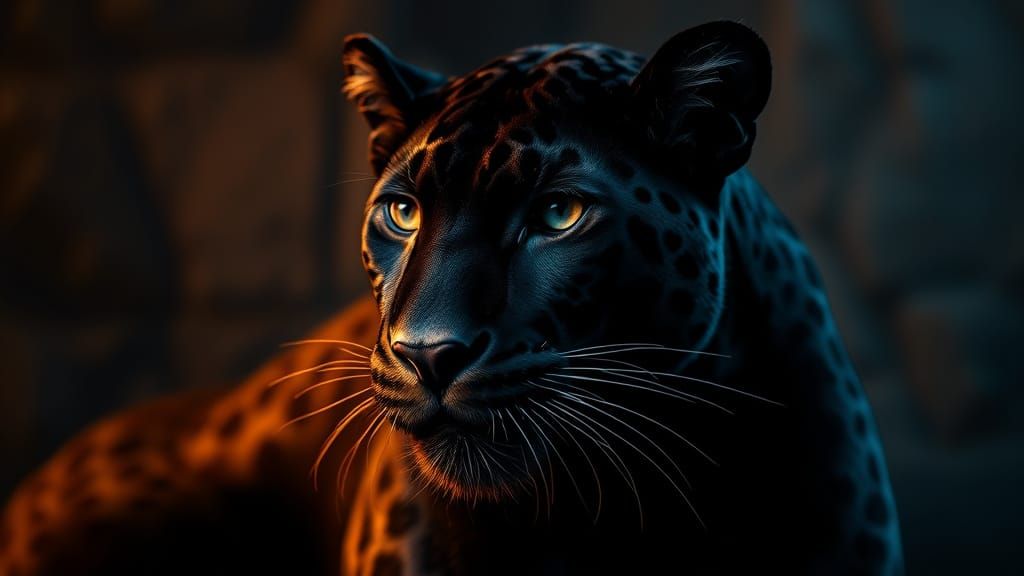 Majestic Black Panther in Ultra-High Detail, 8k