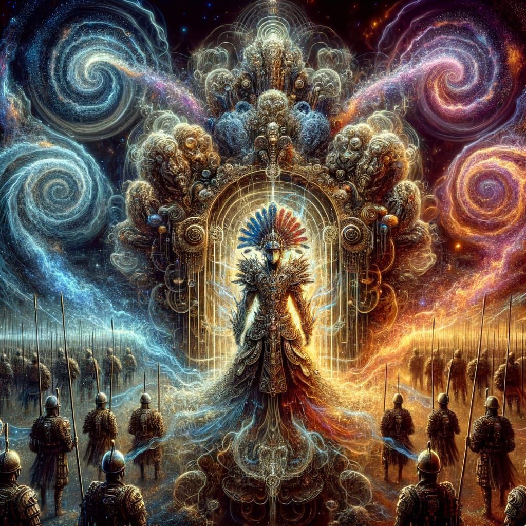 Warrior Timekeeper in Futuristic Regalia