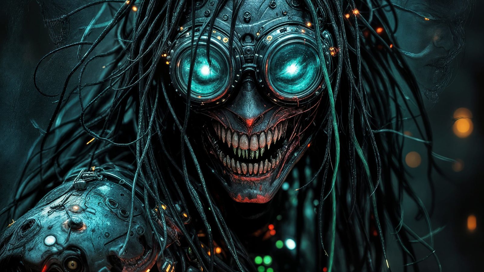 Cyberpunk Steampunk Character with Glowing Details