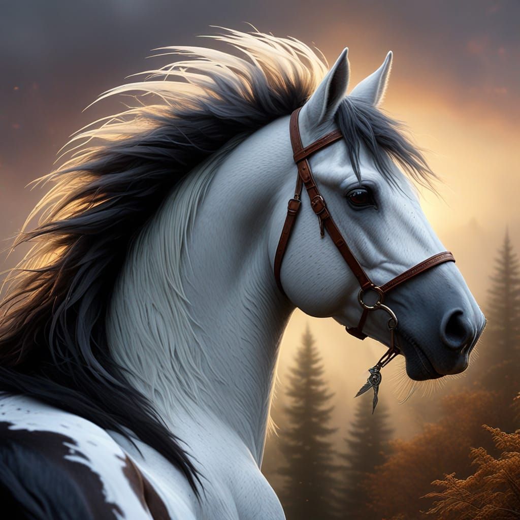 Ethereal Hippogreif in Warm Golden Light