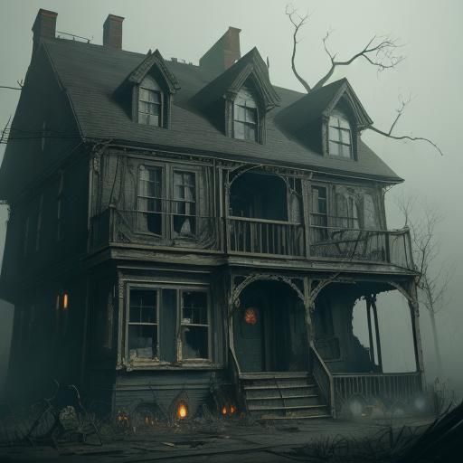 Haunted Basement: Gothic Model in Diane Arbus Style