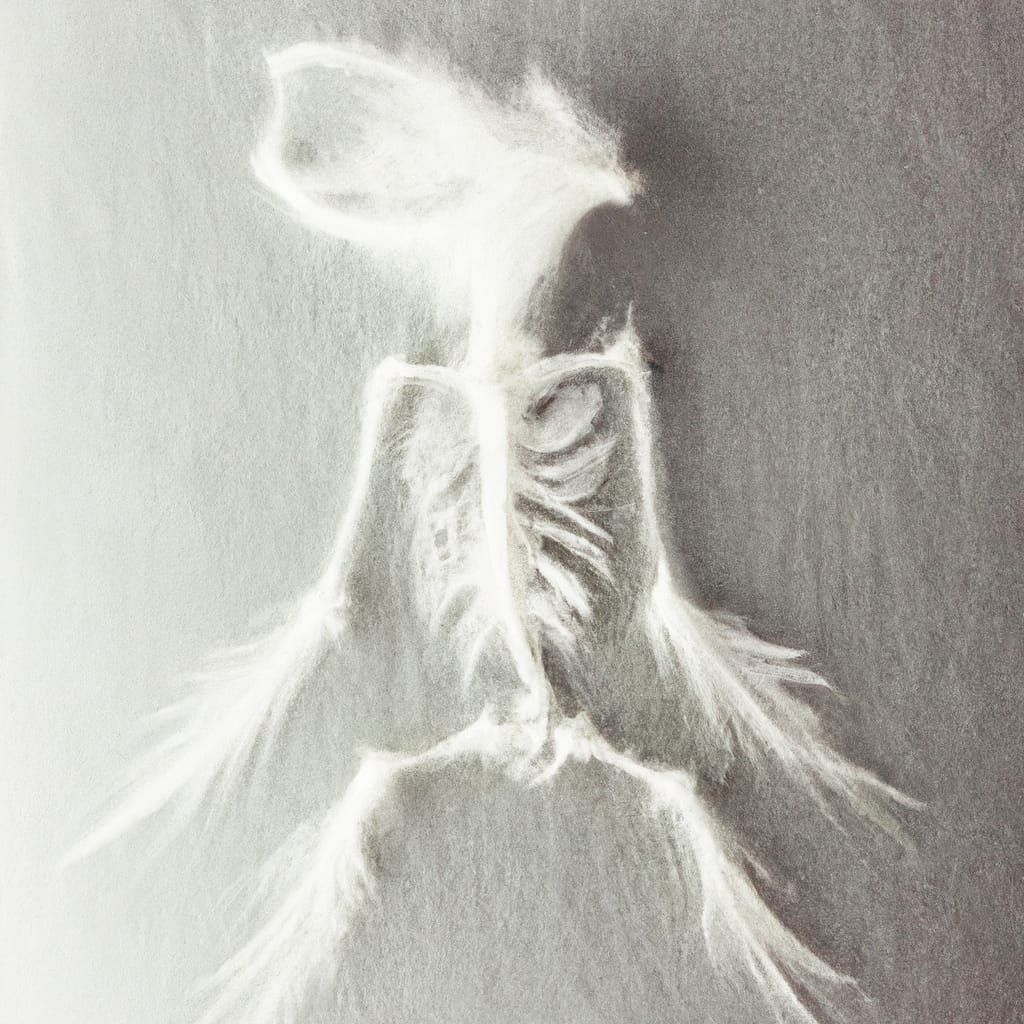 Fluffy White Fruit Bat Skeleton