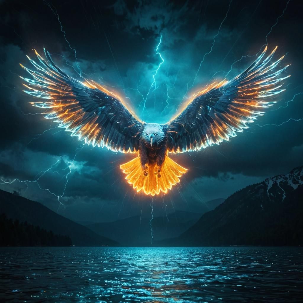 Ethereal Storm Eagle in Neon Glory