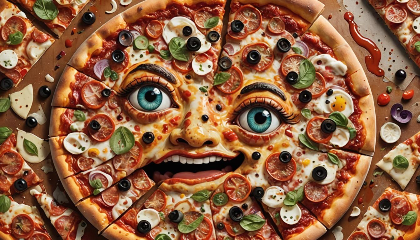 Anamorphic Pizza's Horror: 3D Pixar-Style Animation