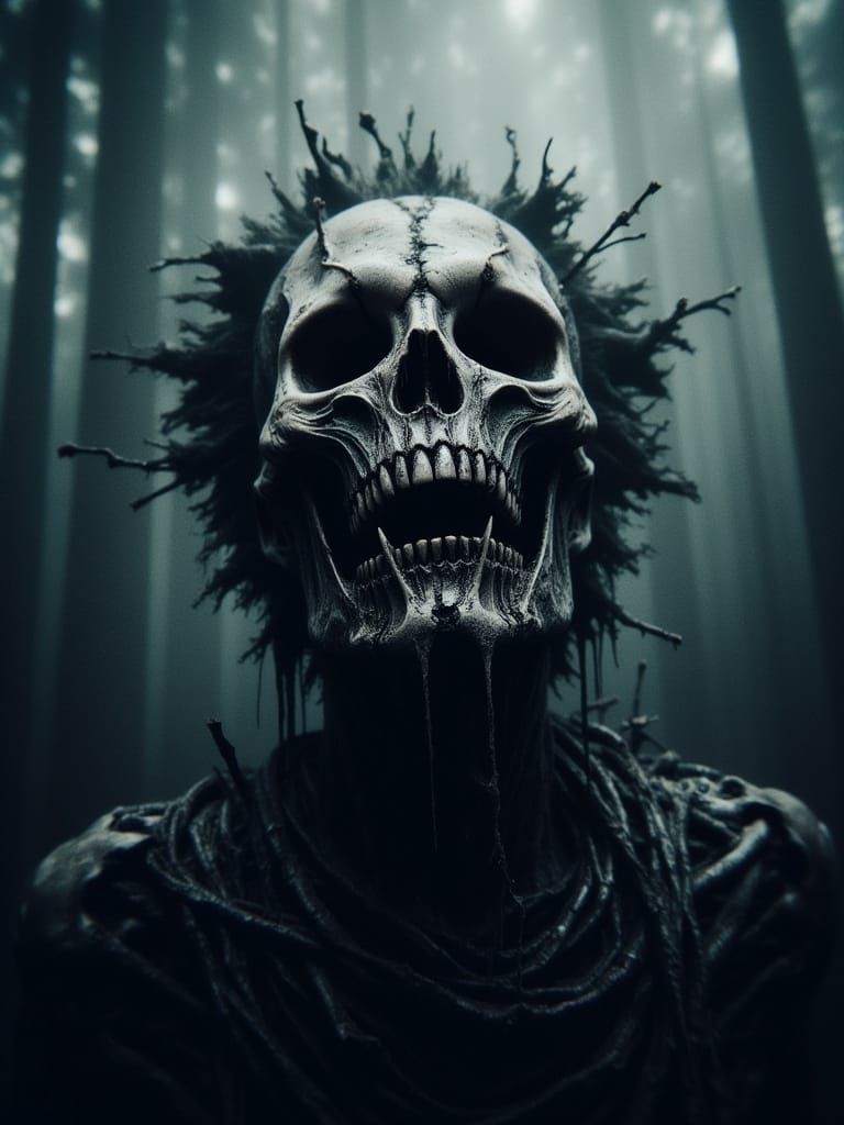 Haunting Cemetery at Dusk in Dark Realism