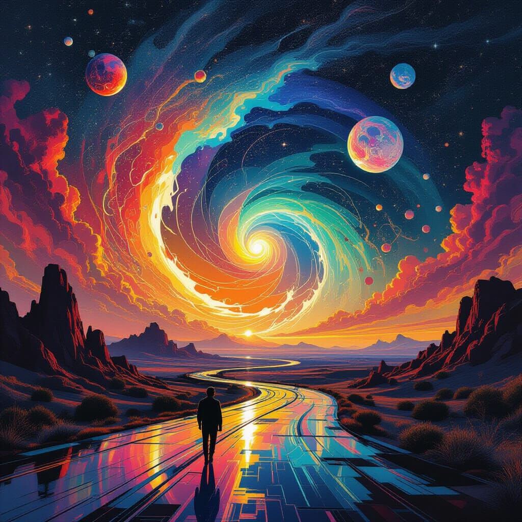 Cosmic Clockwork: A Surreal Distortion of Time and Space