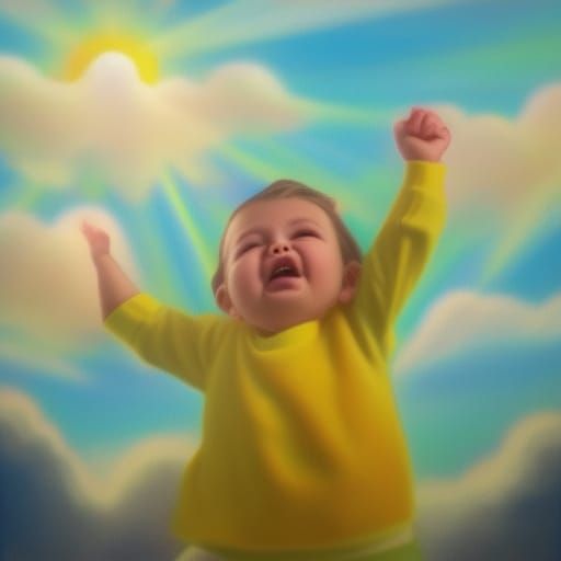 Divine Heavenly Light Beams Through Soft Clouds