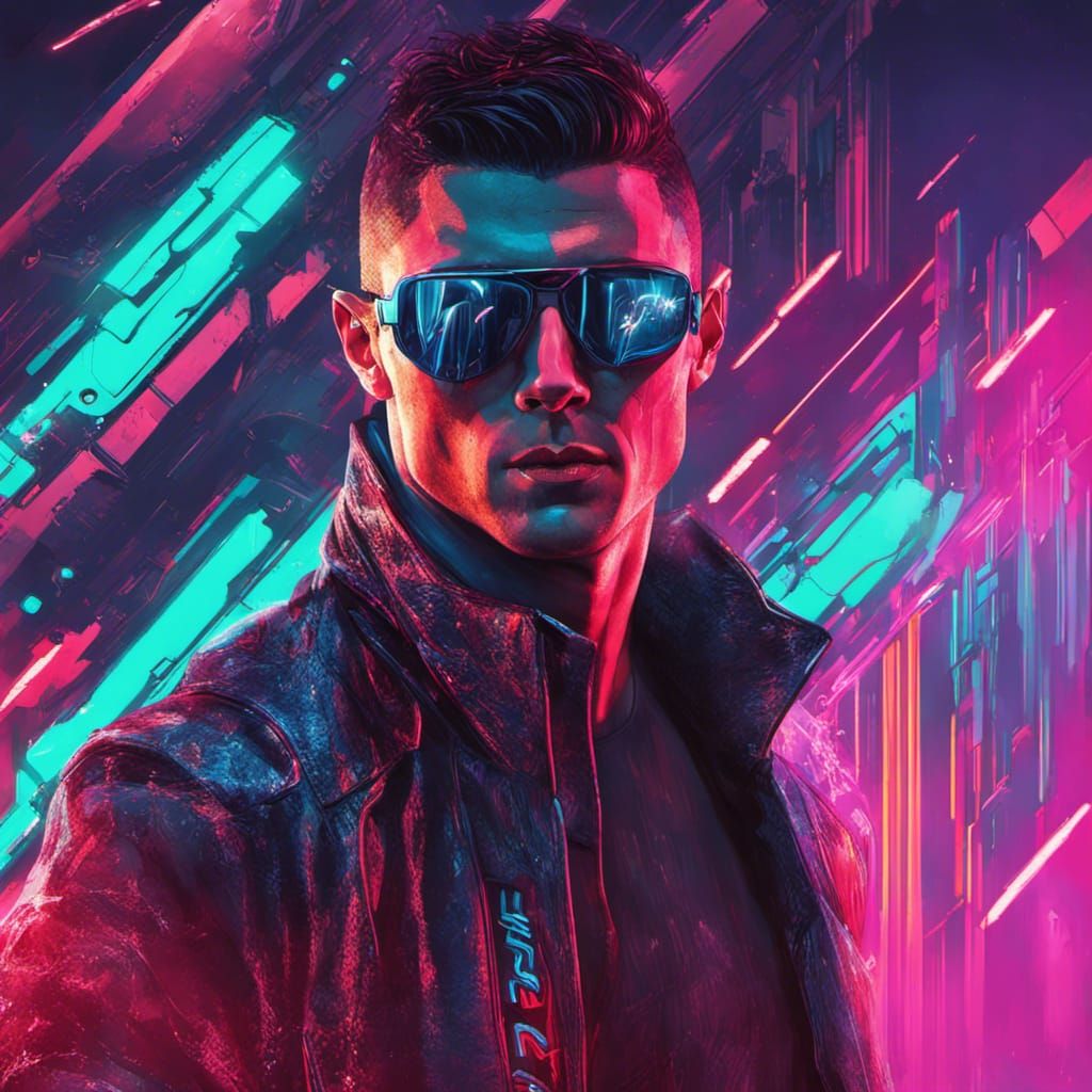Cristiano Ronaldo in Cyberpunk 2099 Style