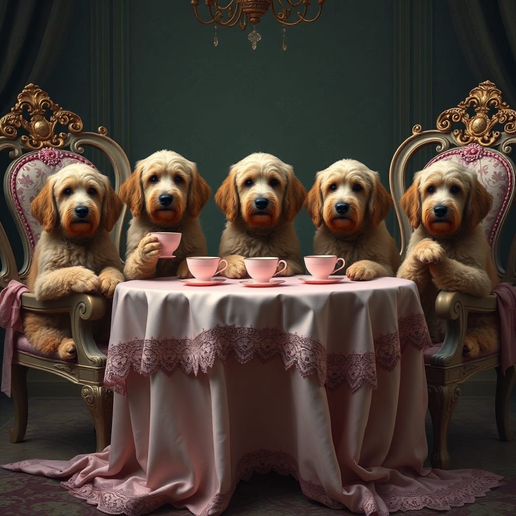 Golden Doodles Host Eerie Victorian Tea Party