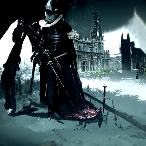 Gothic Medieval Scene in Bloodborne Style