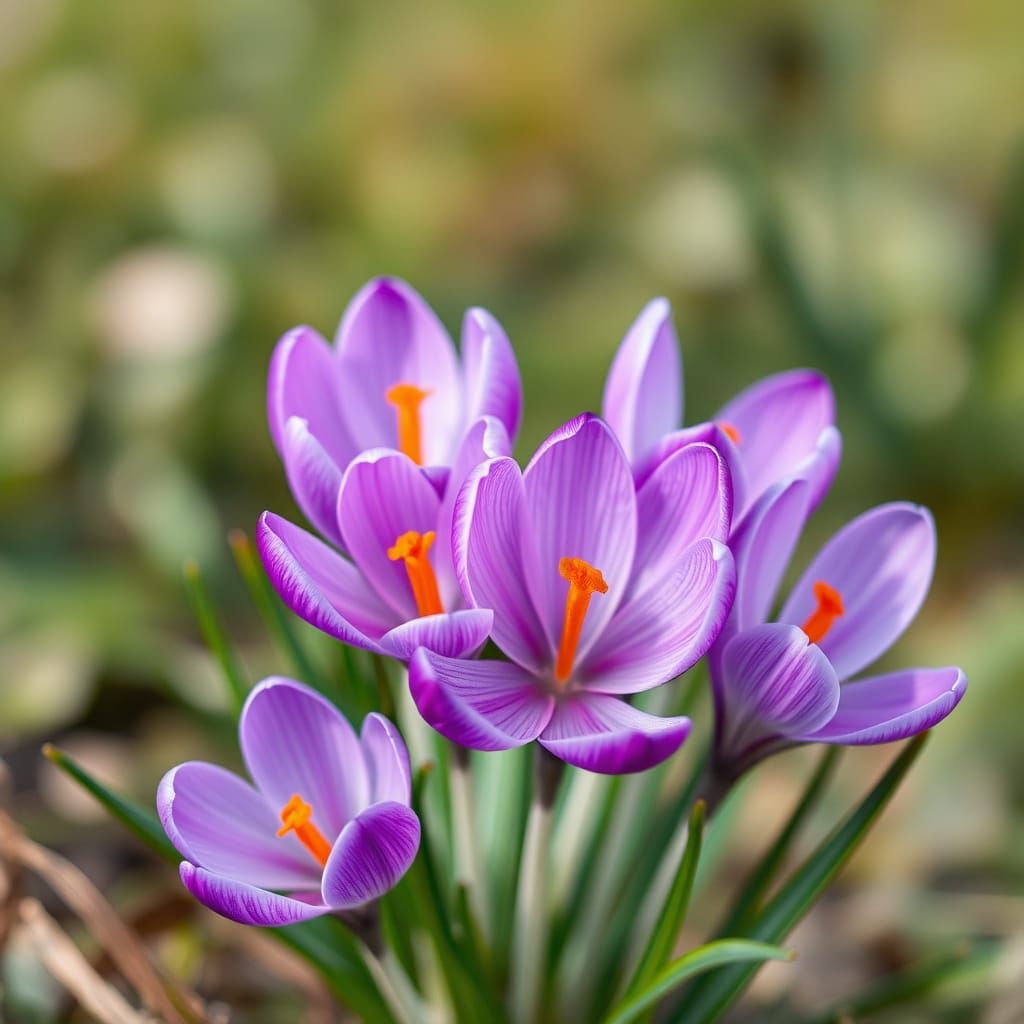 Violet Crocuses in Soft Focus