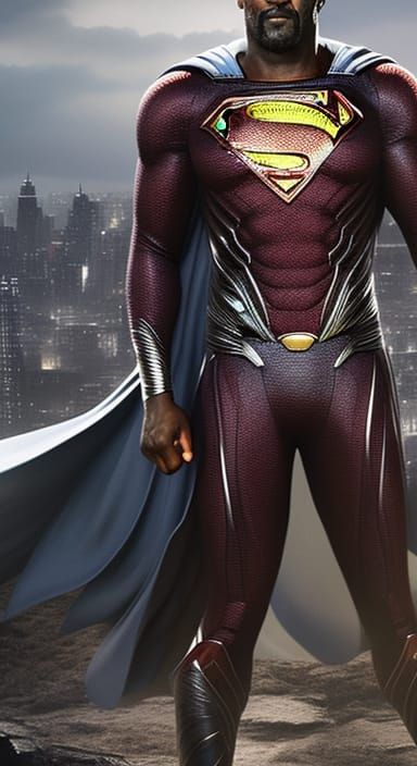 Idris Elba as Cyberpunk Armored Superman