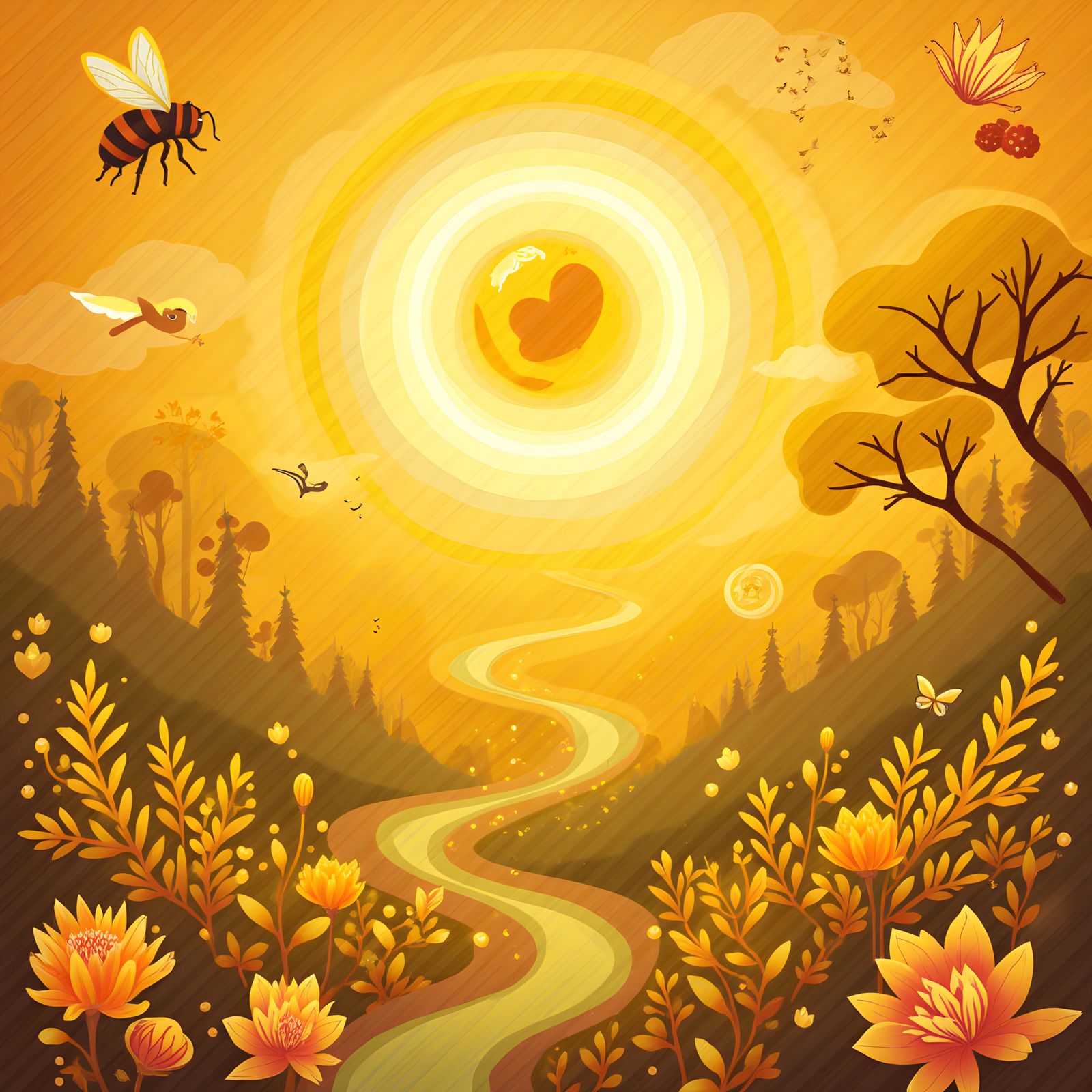 Golden Abstract Wallpaper for Nature Preservation